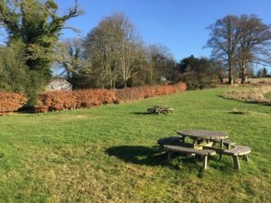 Picnic tables outdoors at the Chilgrove Business Centre